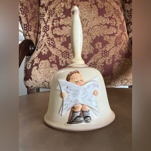 Vintage 1989 Goebel Hummel Annual Bell – “Reading Newspaper in the Bathroom”